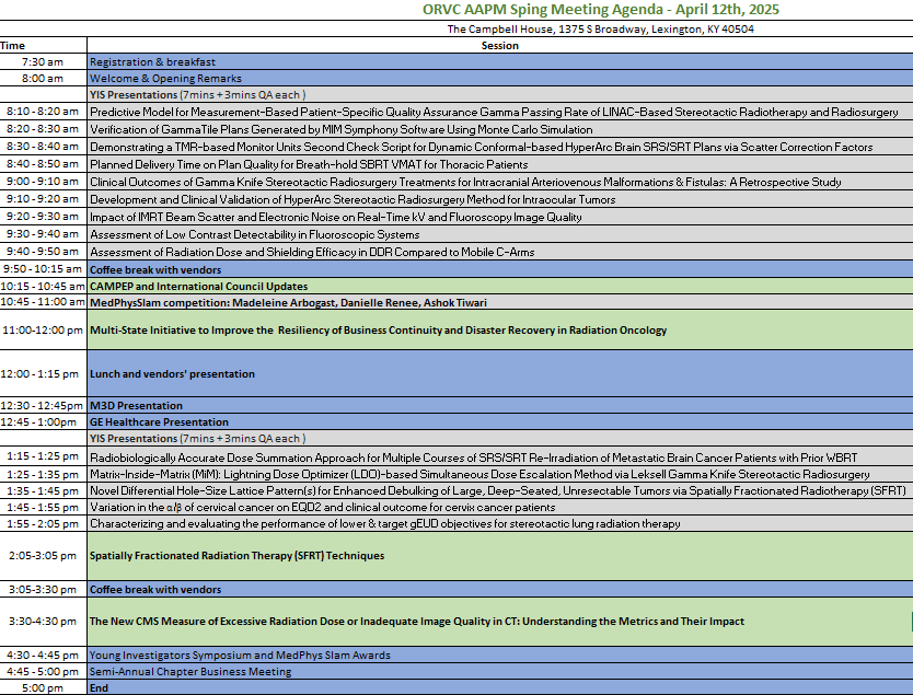 Spring 2025 Agenda